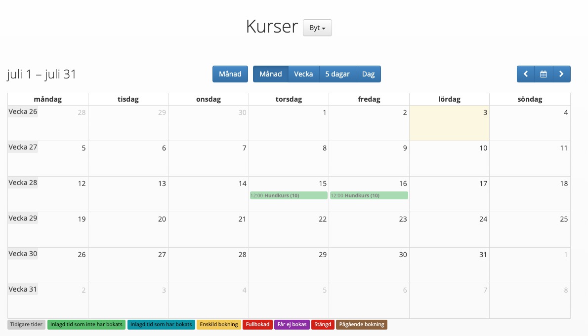 bokningsregler styr schemalagda tider i kalender